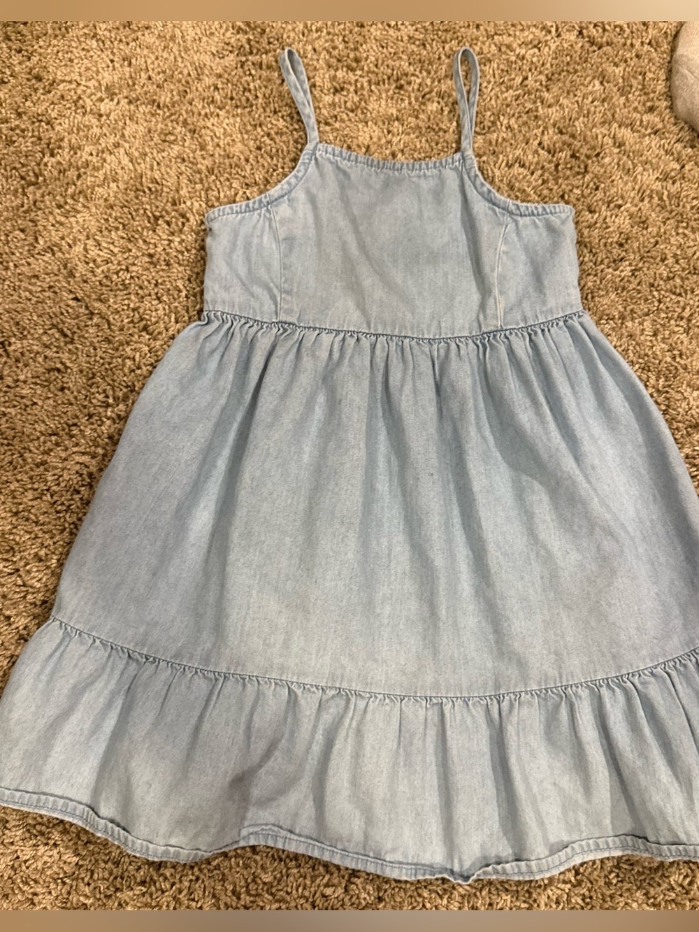 Old Navy Girls 2T Light Blue Chambray Tiered Ruffle Sundress